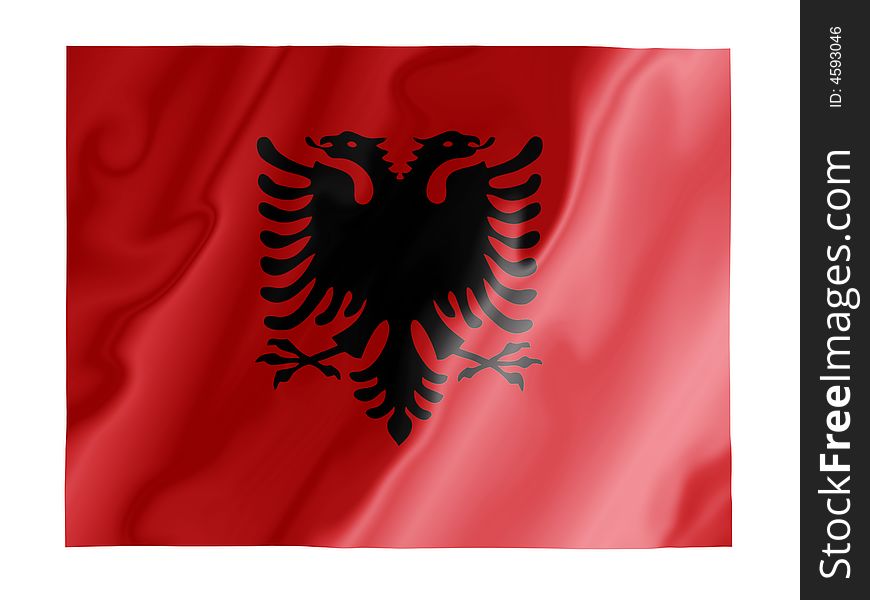 Fluttering image of the Albanian national flag. Fluttering image of the Albanian national flag