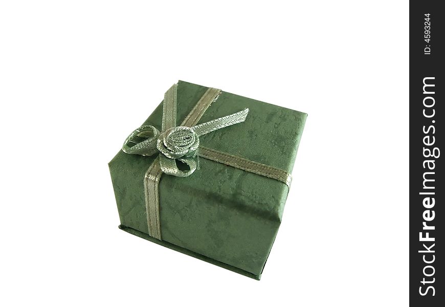 Green gift box for present