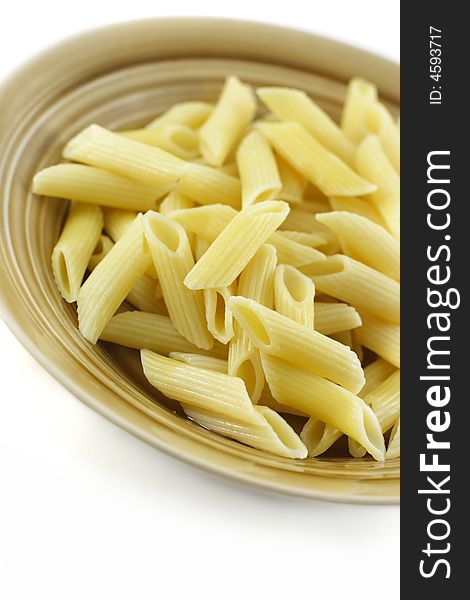 Cooked plain pasta with white isolated background close up. Cooked plain pasta with white isolated background close up.