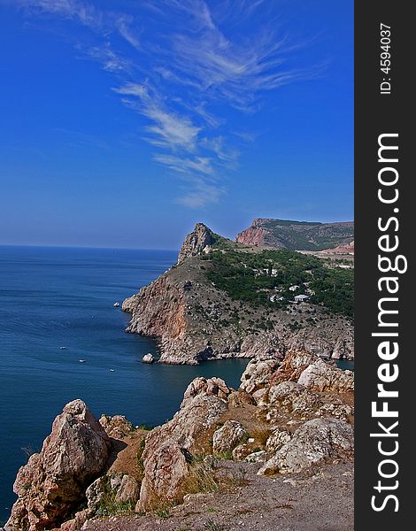 Clear sky view over Black See, Crimea. Clear sky view over Black See, Crimea