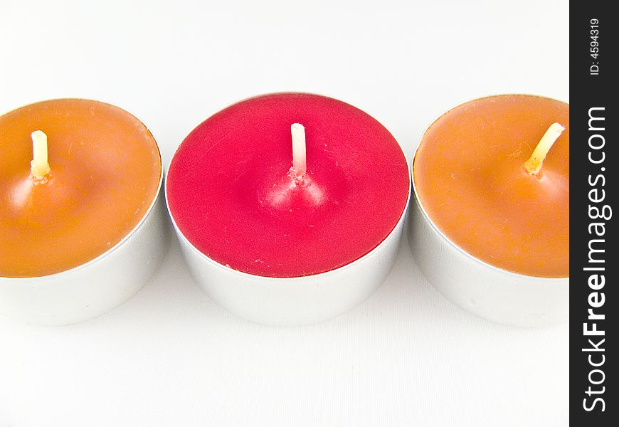 Close up on three candles