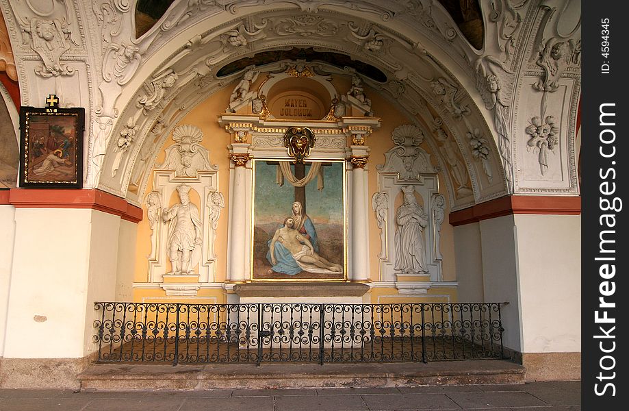 Holy shrine,sanctum,ambulatory,Czech republic,Europe. Holy shrine,sanctum,ambulatory,Czech republic,Europe