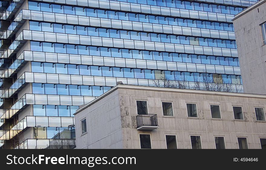 Facade of two different older buildings