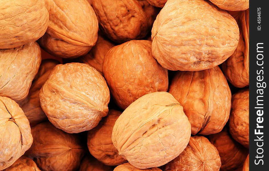 Walnuts macro, can be used as a background. Walnuts macro, can be used as a background