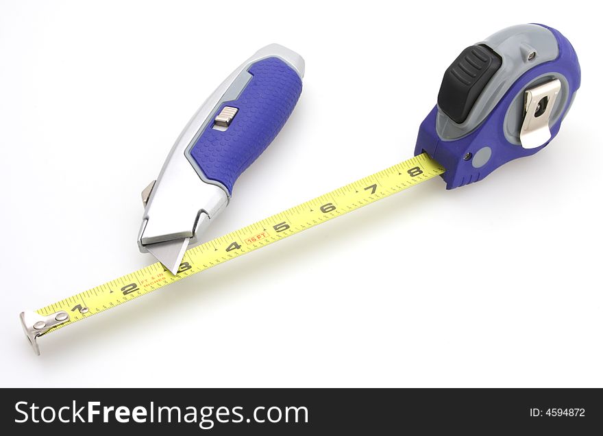 Box Knife and Tape Measure