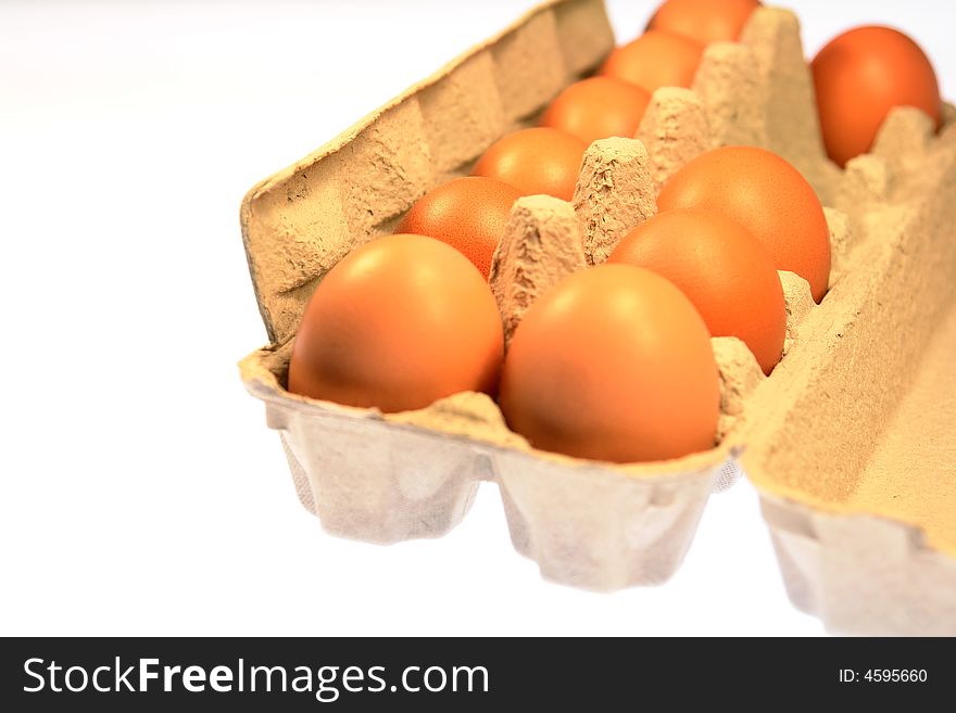 Carton of organic farm fresh eggs. Carton of organic farm fresh eggs