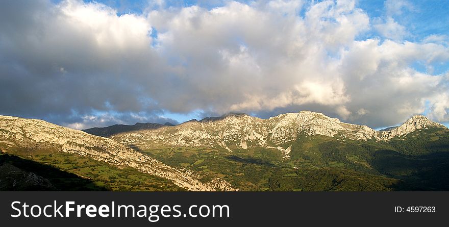 Limestone mountains in Quiros, Spain. Limestone mountains in Quiros, Spain