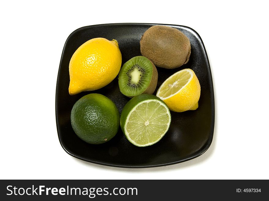 Fruit Plate Isolated on White