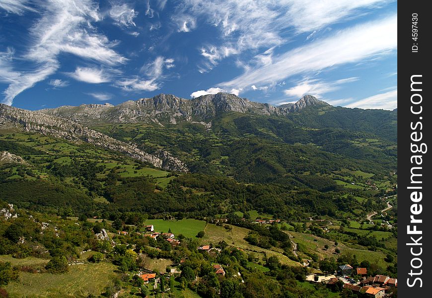 Limestone mountains in Quiros, Spain. Limestone mountains in Quiros, Spain