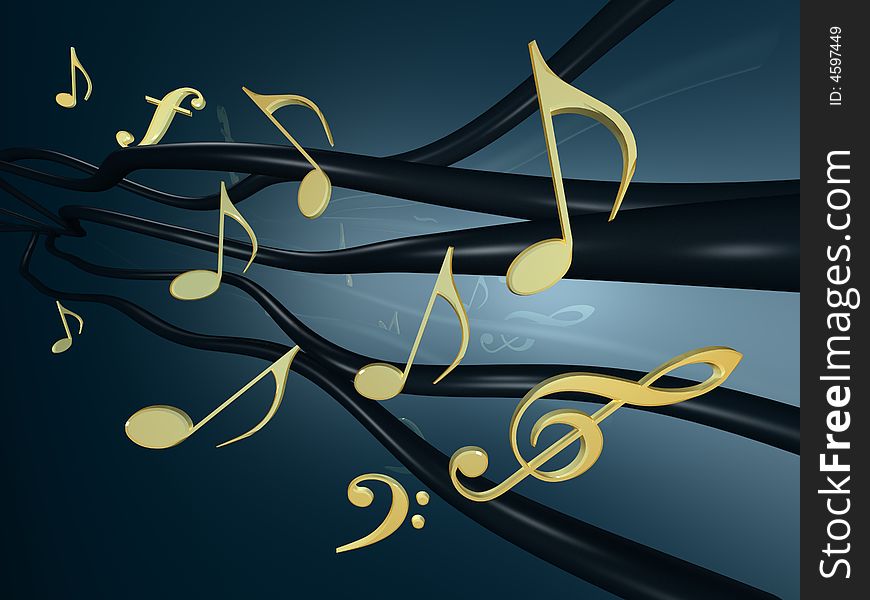 Abstract background with musical elements
