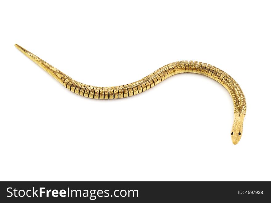 Isolated photo of fake wooden snake