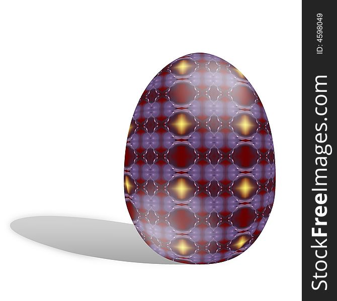 Easter egg illustration isolated on white with cast shadow