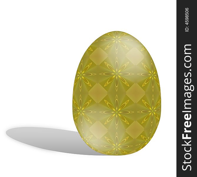 Easter egg illustration isolated on white with cast shadow