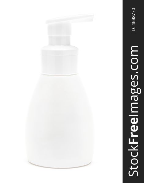 Bottle of liquid soap. White background. Bottle of liquid soap. White background.