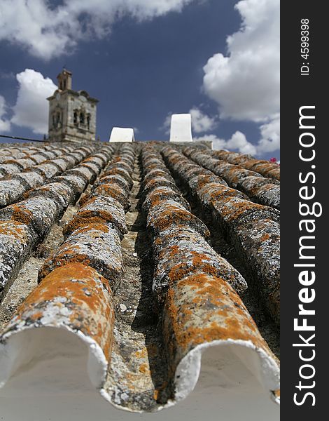 Roof with view of church in Arcos, La Casa Grande