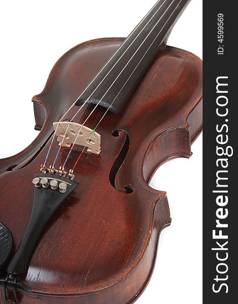 A picture of a violin on an isolated white background. A picture of a violin on an isolated white background.