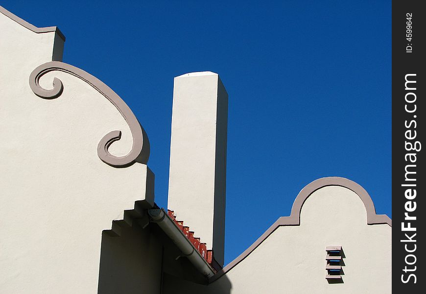 Chimney on the roof of an old house.