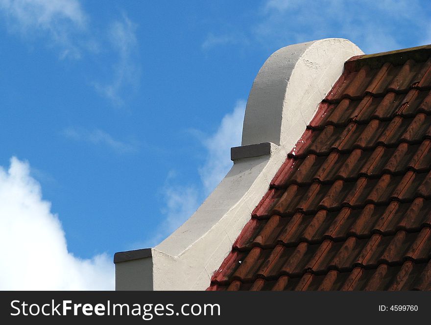 Red tiled roof of an old  house. Red tiled roof of an old  house