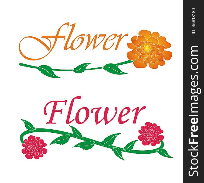 Flower logo concept and elements