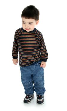 Free Adorable Toddler In Long Sleeve And Jeans Royalty Free Stock Photography - 469227