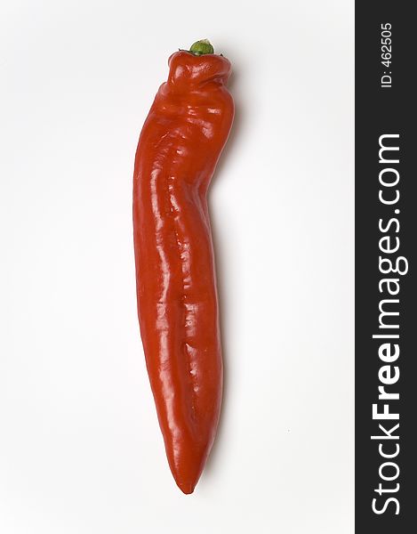 Red chili pepper white background