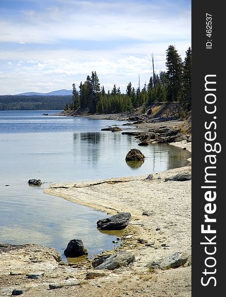 Edge of Yellowstone Lake in Yellowstone National Park, Wyoming