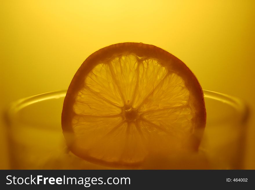 Shot of orange slice on a shot glass. Shot of orange slice on a shot glass