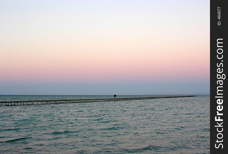 Couple on pier