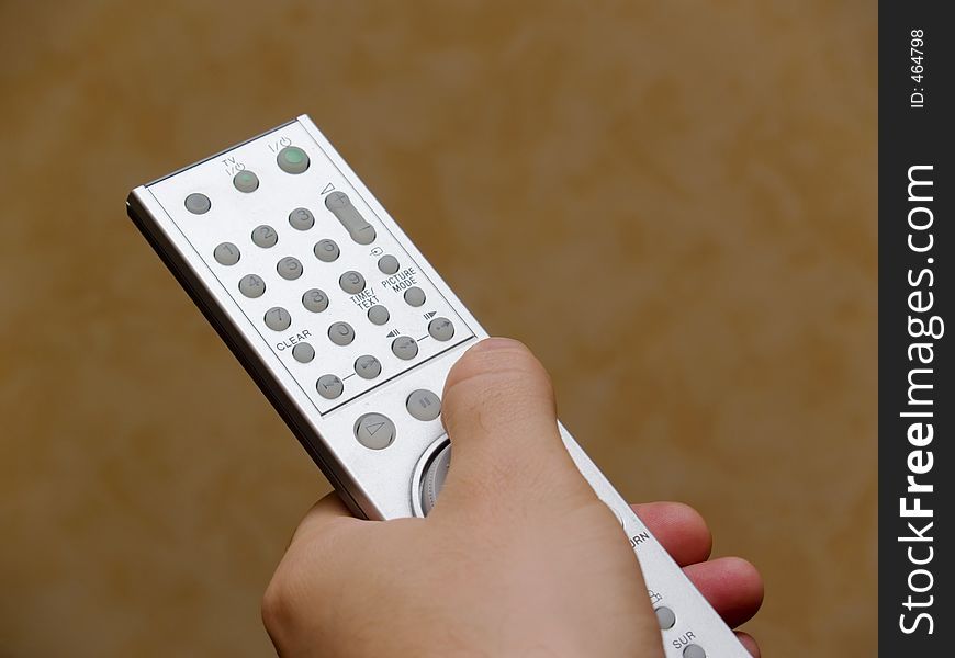 Hand hold remote control (with clipping path). Hand hold remote control (with clipping path)