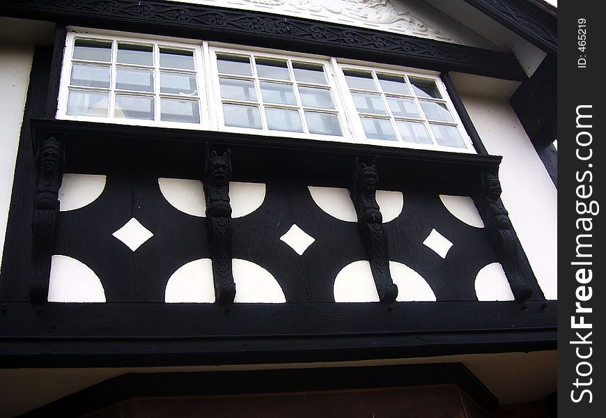House front in the tudor style. House front in the tudor style