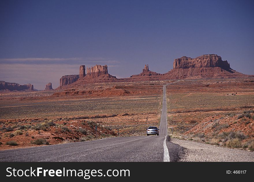Highway to the Monument Valley. Highway to the Monument Valley