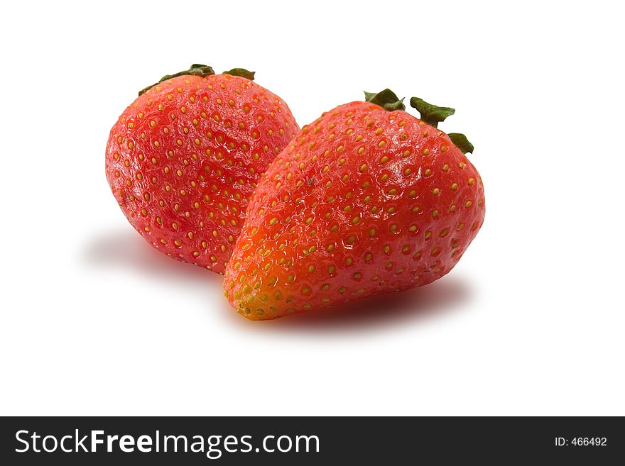 Strawberries isolated on white