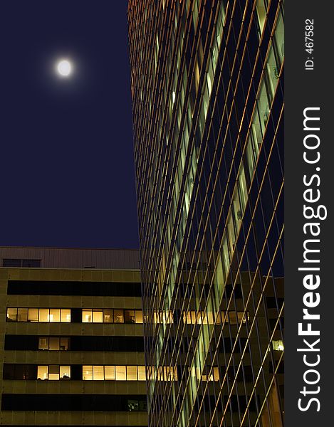 Moon Beside Buildings