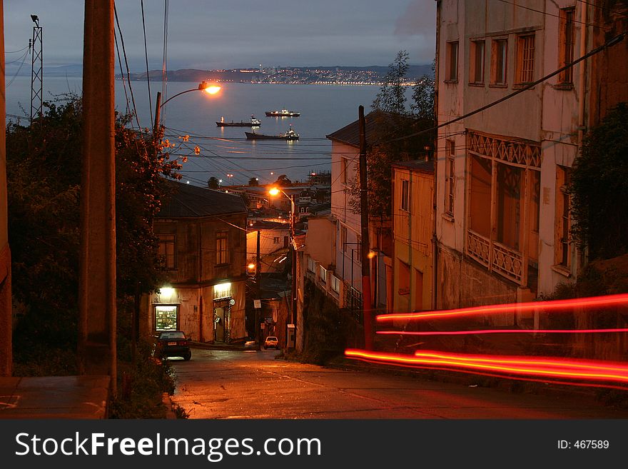 Moving Car In A Fishing Village