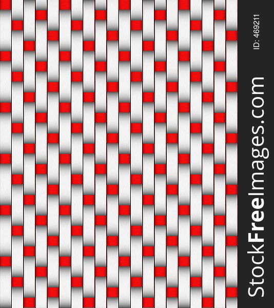 Red And White Basket Weave