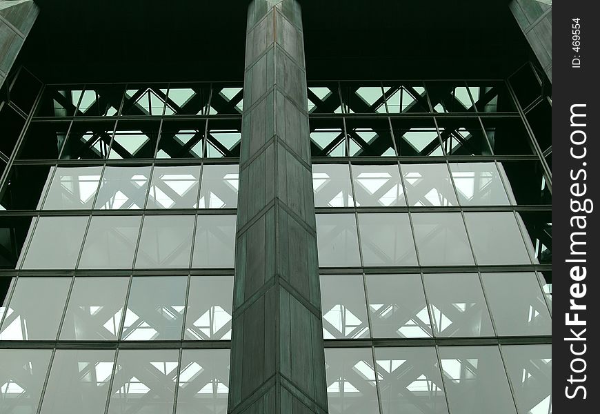 Green glass building. Green glass building.