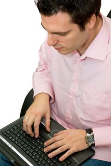 Man Working On His Laptop Royalty Free Stock Images Man Working On His Laptop Royalty Free Stock Images