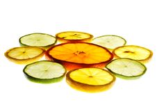 Orange Slice Surrounded With Lemon And Lime Slices Stock Images Orange Slice Surrounded With Lemon And Lime Slices Stock Images