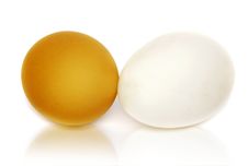 Two Eggs On White Royalty Free Stock Image