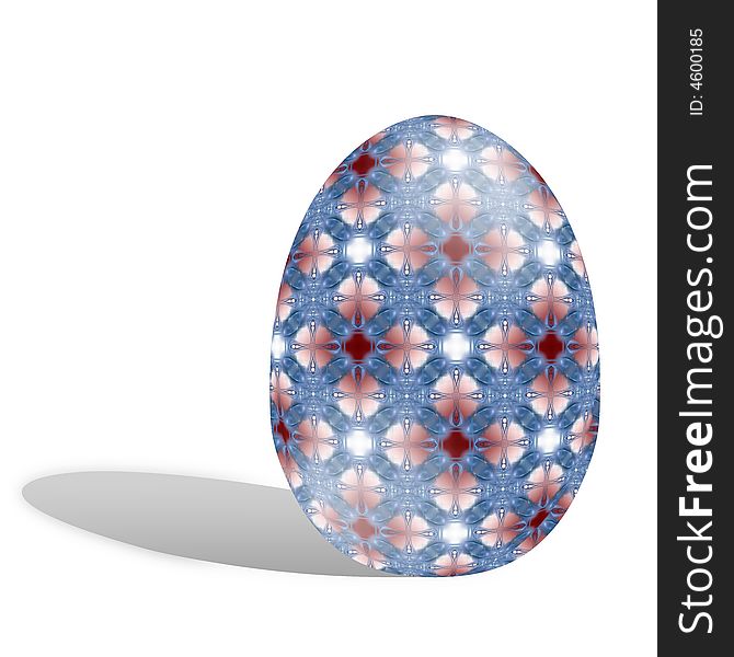 Easter egg illustration isolated on white with cast shadow