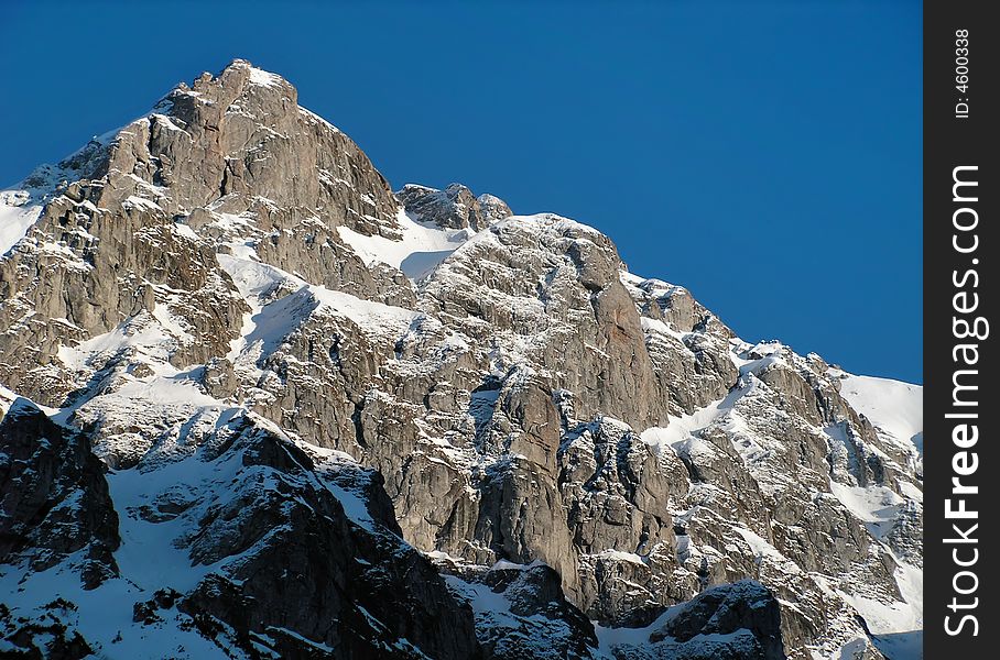 Bucsoiu summit, in Buceg mountains (2492 m altitude). In image is the west steep. Bucsoiu summit, in Buceg mountains (2492 m altitude). In image is the west steep