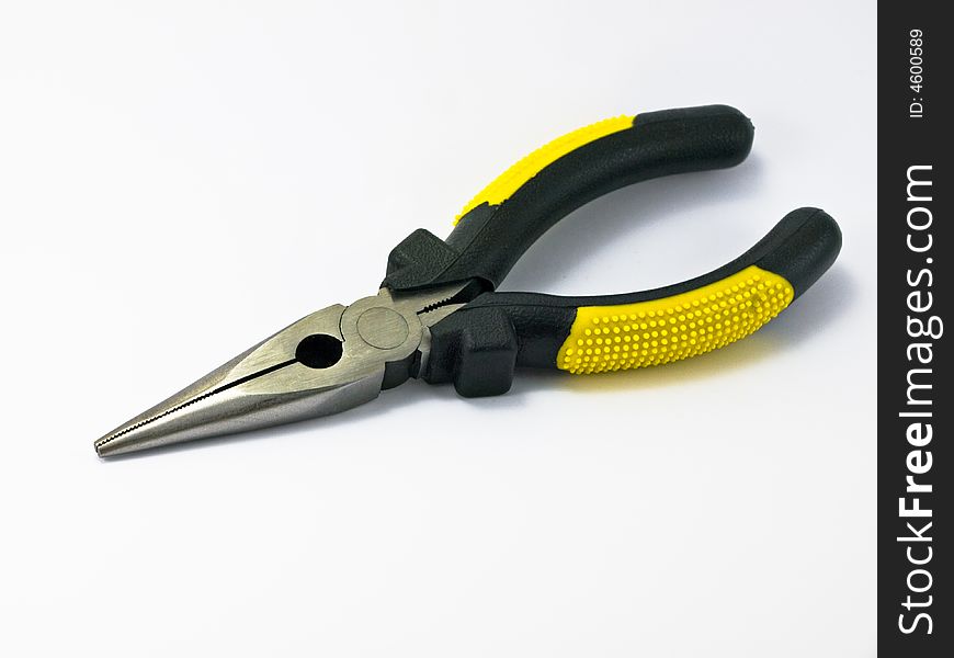 Combination pliers with isolated handle on white background