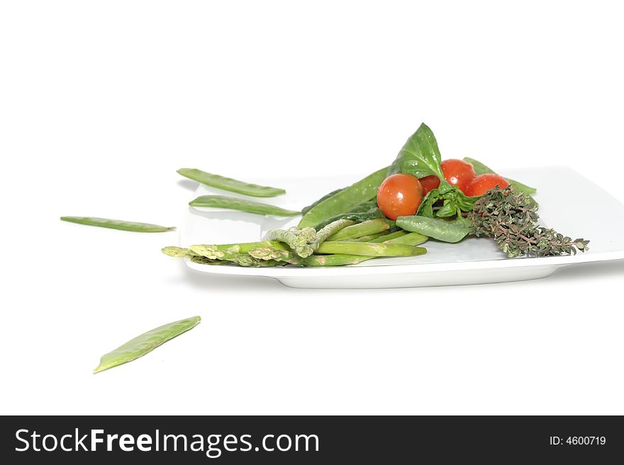 Vegetables on a plate. Still-life. Vegetables on a plate. Still-life.