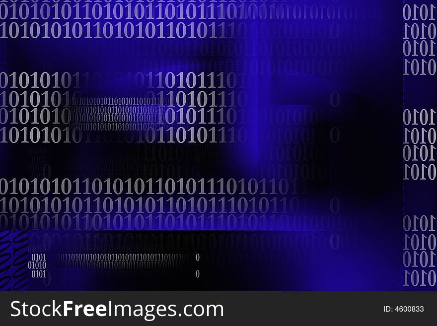 Computer data background with blue faded to black. Computer data background with blue faded to black.