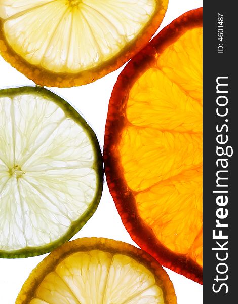 Detail Of Lemon And Lime And Orange Slices