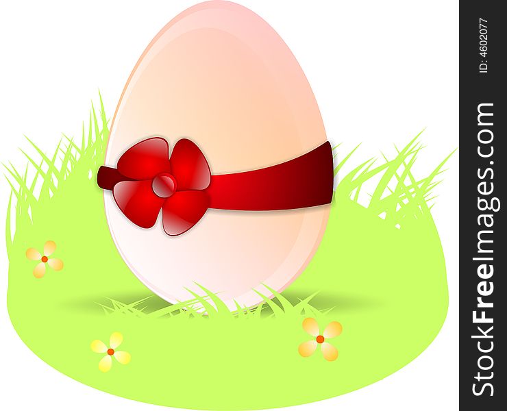 Easter egg on a flower glade