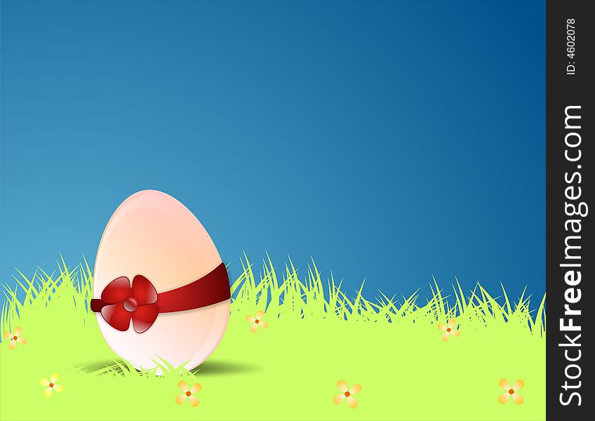Easter egg on a flower glade. Easter egg on a flower glade