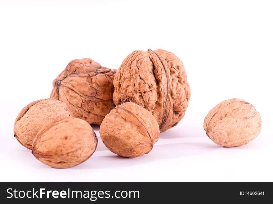 Walnut On White Background