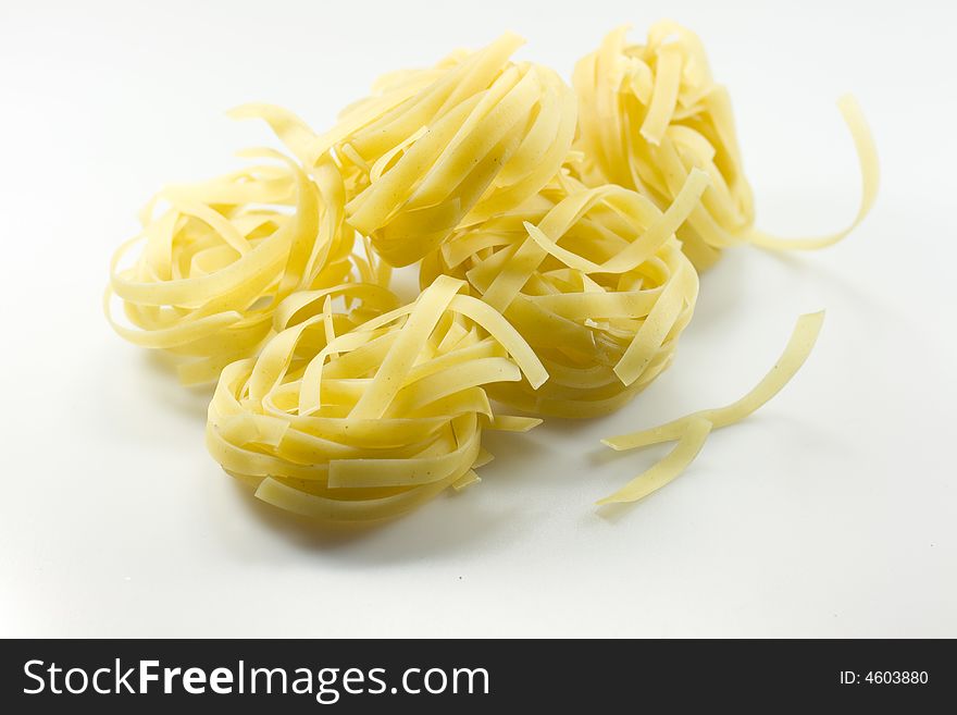 Yellow macaroni on a black&white background