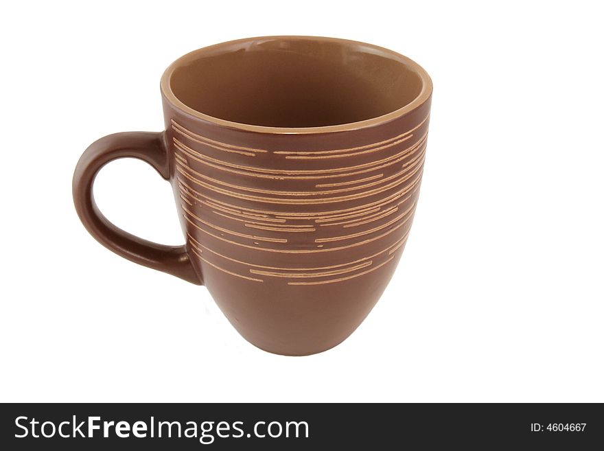 A cup or mug isolated against a white background. A cup or mug isolated against a white background